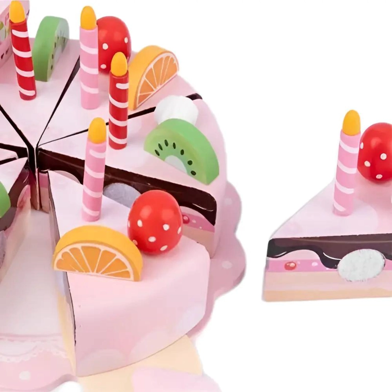 JUGUETE DE MADERA PASTEL DE CUMPLEAÑOS PARA NIÑOS - 7