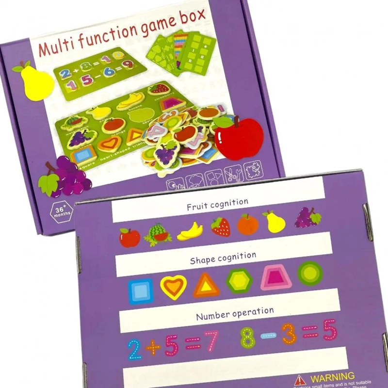 PUZZLE DIDACTICO DE MADERA CON FRUTAS Y NUMEROS - 1