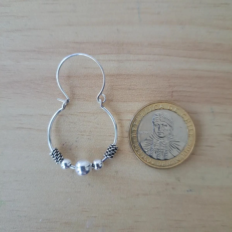 ARGOLLAS DE PLATA 925 CON BOLITAS PARA MUJER - 5