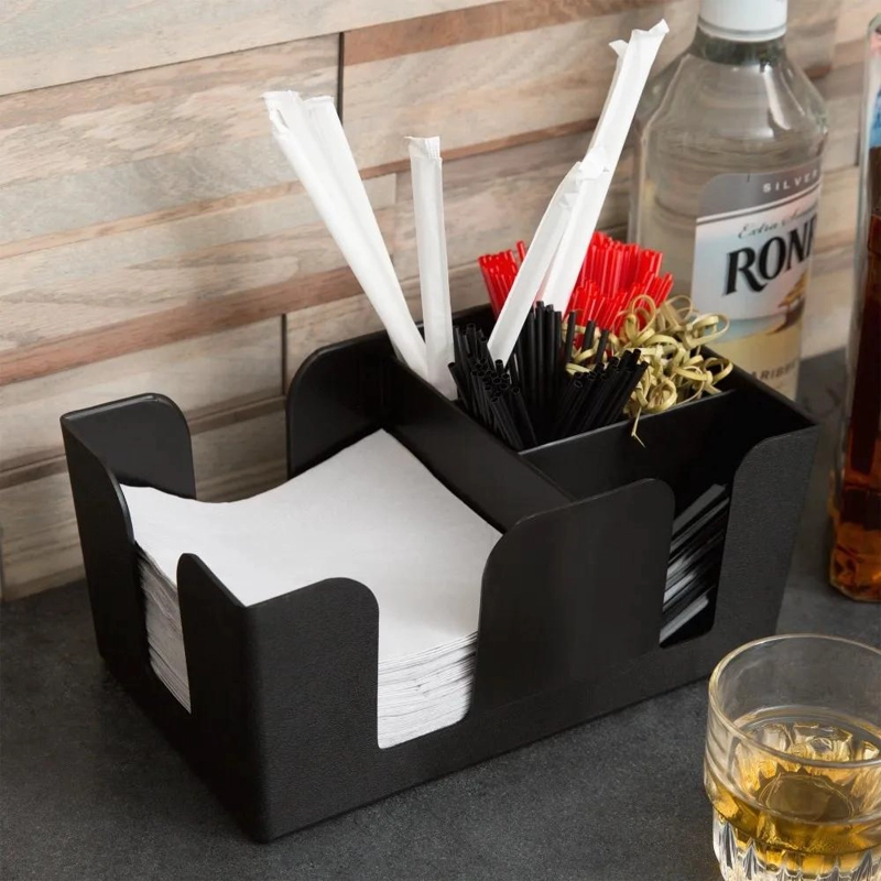 ORGANIZADOR DE CARRITO NEGRO PARA ACCESORIOS DE BAR Y RESTAURANTE - 1