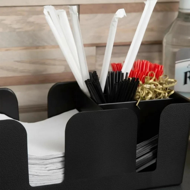 ORGANIZADOR DE CARRITO NEGRO PARA ACCESORIOS DE BAR Y RESTAURANTE - 5