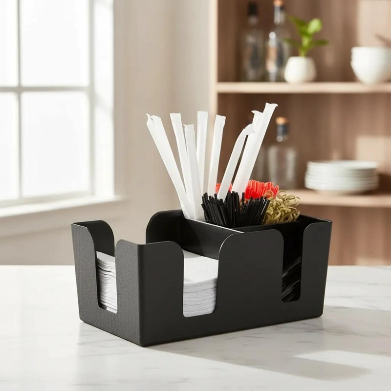 ORGANIZADOR DE CARRITO NEGRO PARA ACCESORIOS DE BAR Y RESTAURANTE - 6