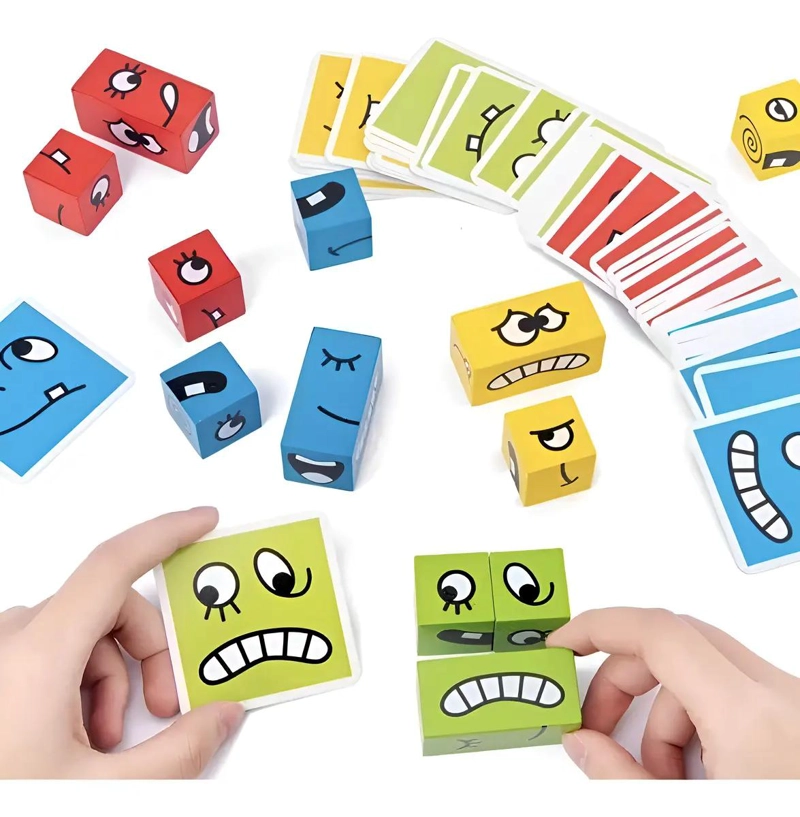 CUBO DE EMOCIONES PARA NIÑOS JUEGO EDUCATIVO DE MADERA - 1