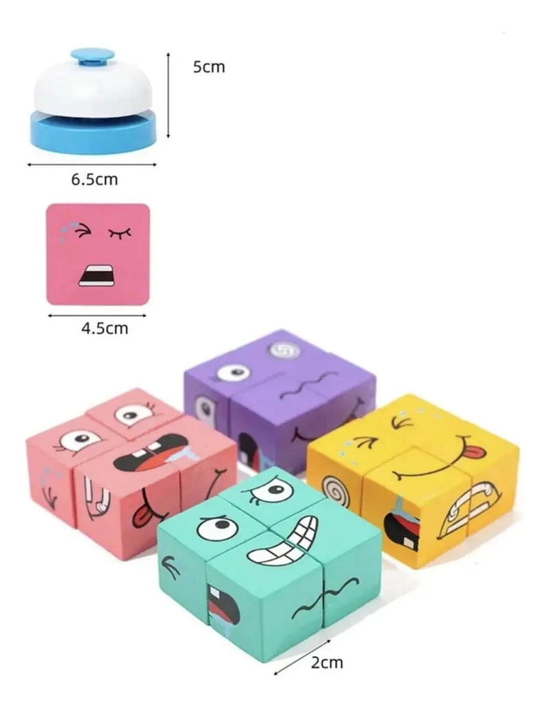 CUBO DE EMOCIONES PARA NIÑOS JUEGO EDUCATIVO DE MADERA - 2