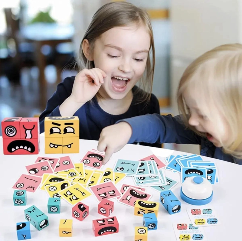 CUBO DE EMOCIONES PARA NIÑOS JUEGO EDUCATIVO DE MADERA - 6
