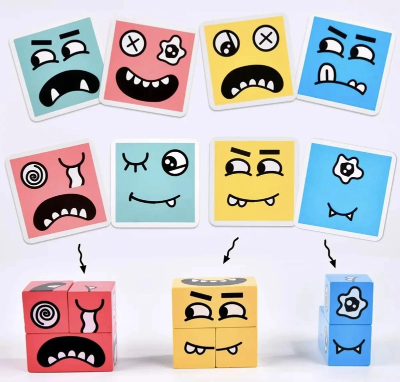 CUBO DE EMOCIONES PARA NIÑOS JUEGO EDUCATIVO DE MADERA - 7