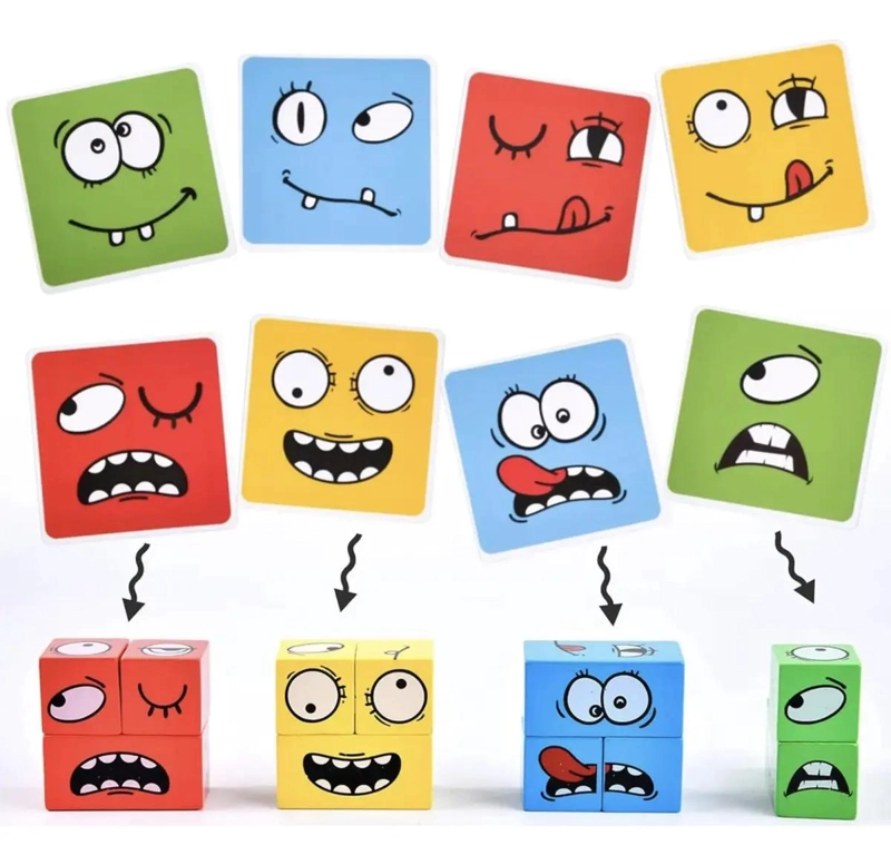 CUBO DE EMOCIONES PARA NIÑOS JUEGO EDUCATIVO DE MADERA - 9