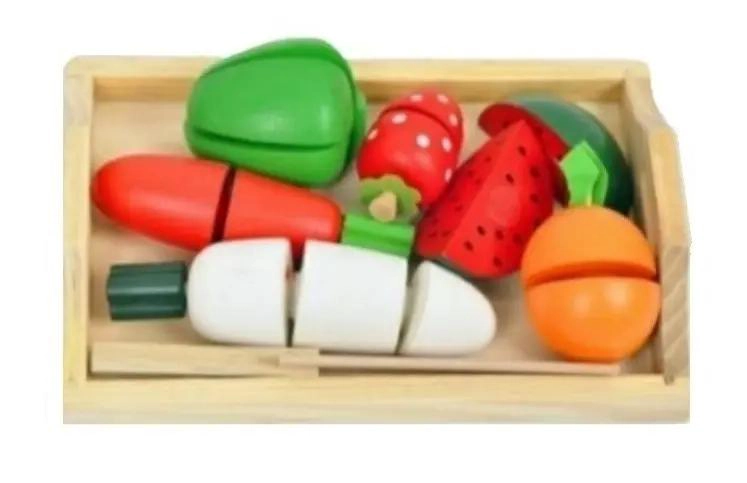 CORTA FRUTAS Y VERDURAS DE MADERA JUGUETE DIDACTICO 21 PIEZAS - 3