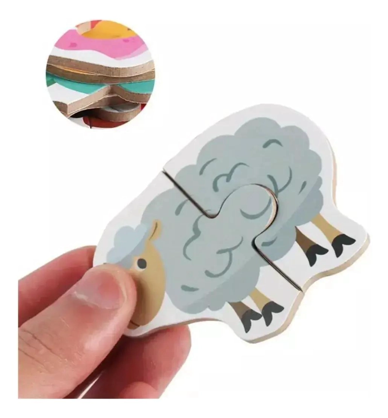 PUZZLE DE MADERA ENCAJE DE ANIMALES PARA NIÑOS - 1