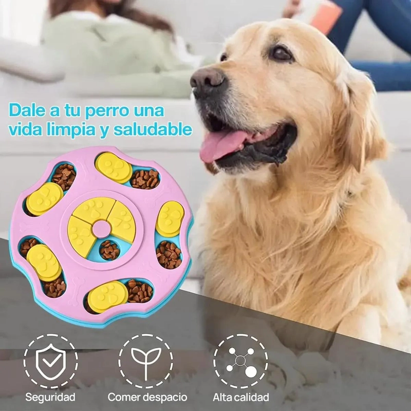 ROMPECABEZAS INTERACTIVO PARA MASCOTAS COLOR ROSA DE 23 CM - 6