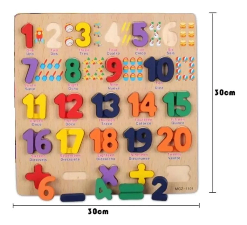ROMPECABEZAS DE MADERA DIDACTICO PARA APRENDIZAJE INFANTIL - 9