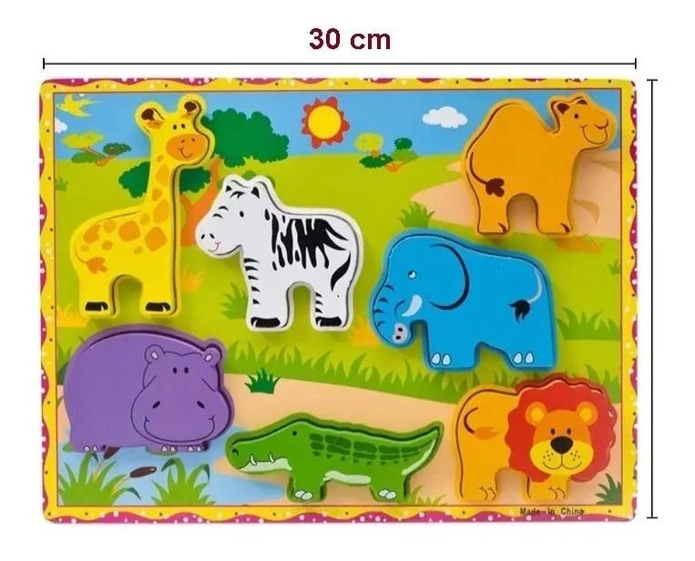 ROMPECABEZAS DIDACTICO DE MADERA PARA NIÑOS CON ANIMALES - 10