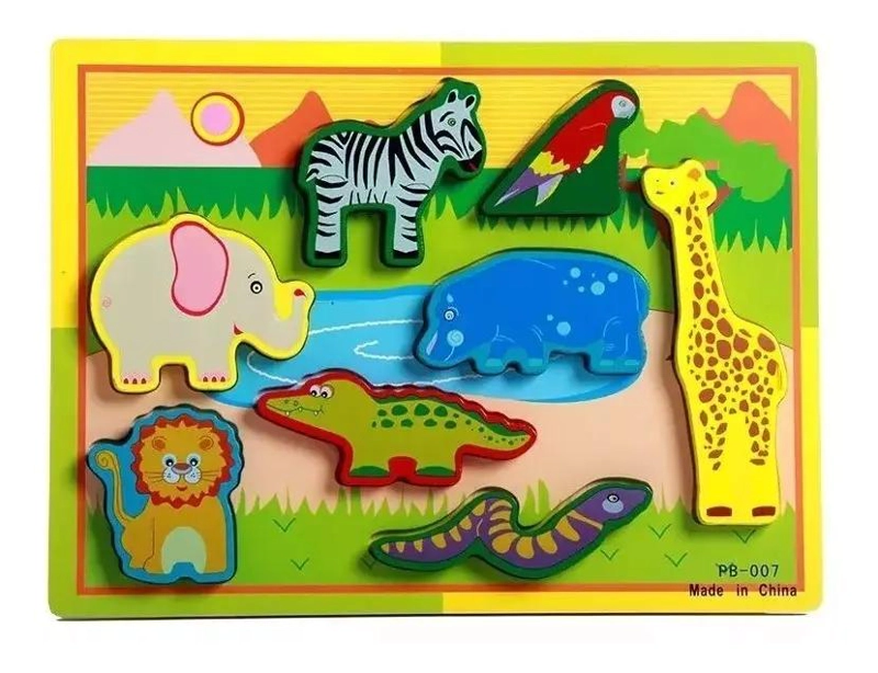 ROMPECABEZAS DIDACTICO DE MADERA PARA NIÑOS CON ANIMALES - 7
