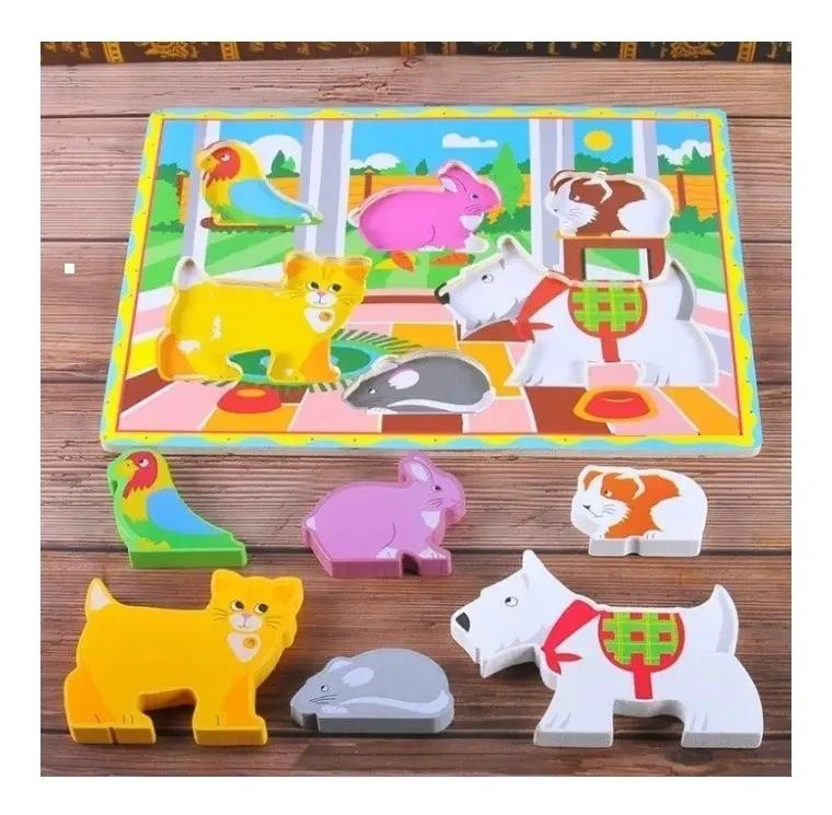 ROMPECABEZAS DIDACTICO DE MADERA PARA NIÑOS CON ANIMALES - 8
