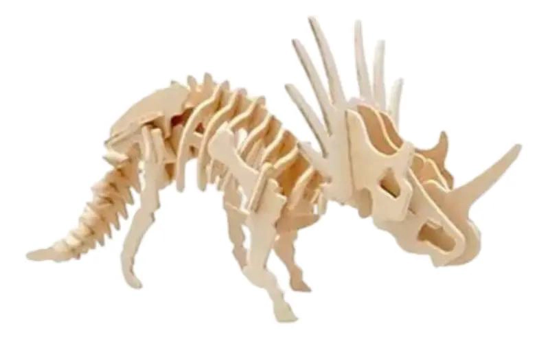 PACK DE 4 ROMPECABEZAS 3D DE MADERA CON DISEÑO DE DINOSAURIOS - 3