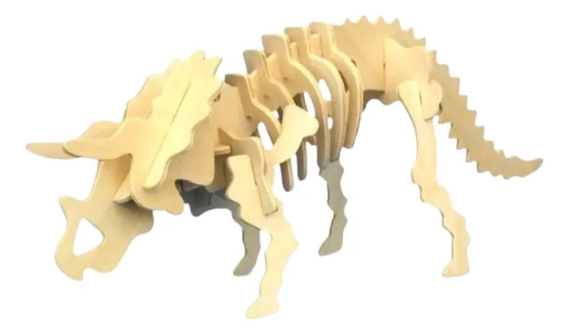 PACK DE 4 ROMPECABEZAS 3D DE MADERA CON DISEÑO DE DINOSAURIOS - 4