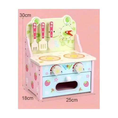 COCINA DE JUGUETE DE MADERA CON ACCESORIOS PARA NIÑAS - 4