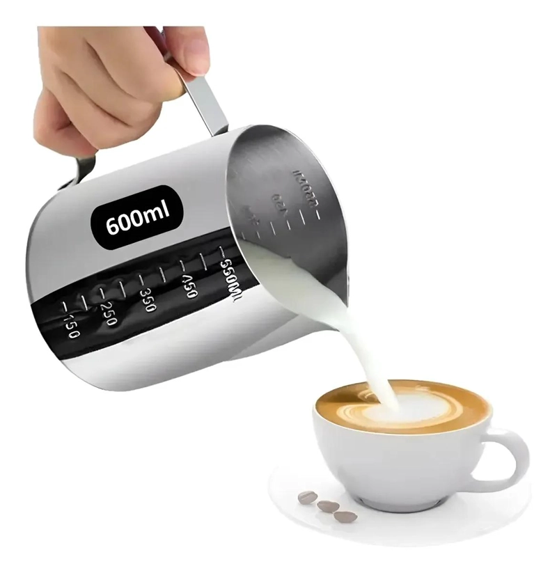 JARRA ESPUMADORA DE LECHE ACERO INOXIDABLE CON MEDIDOR 550ML - 1