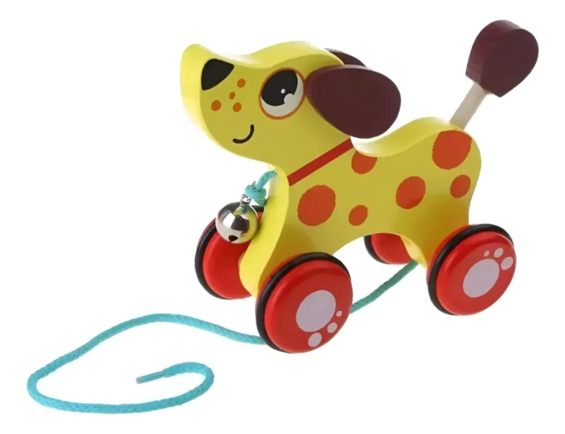 JUGUETE ARRASTRE DE PERRO DE MADERA PARA NIÑOS - 1