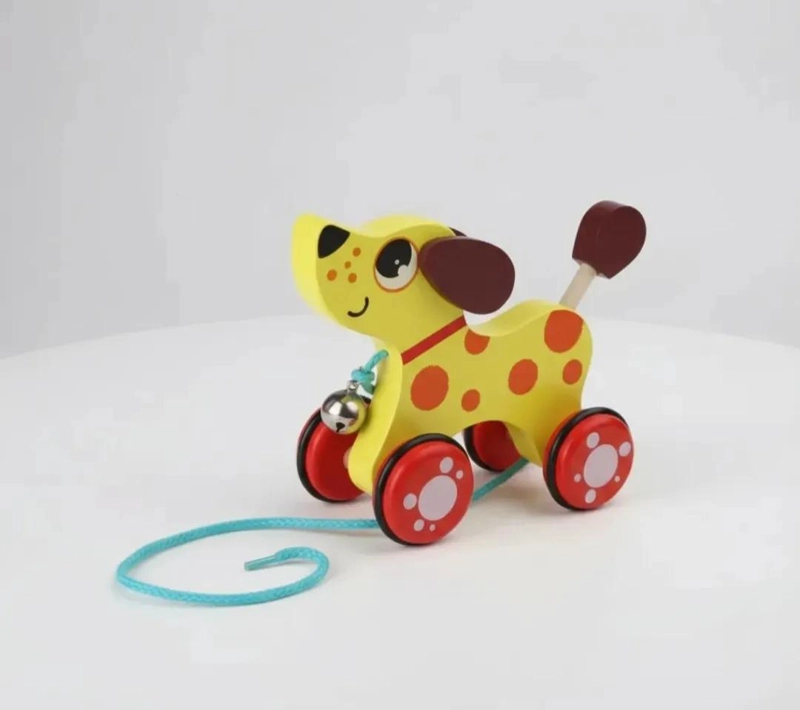 JUGUETE ARRASTRE DE PERRO DE MADERA PARA NIÑOS - 3
