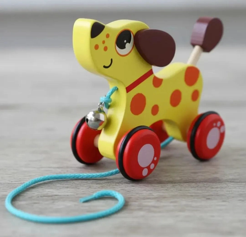 JUGUETE ARRASTRE DE PERRO DE MADERA PARA NIÑOS - 4