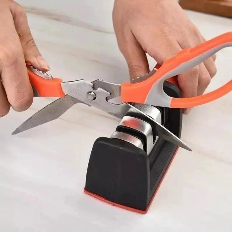 AFILADOR MANUAL DE CUCHILLOS Y TIJERAS CON 3 ETAPAS DE ACERO INOXIDABLE - 7