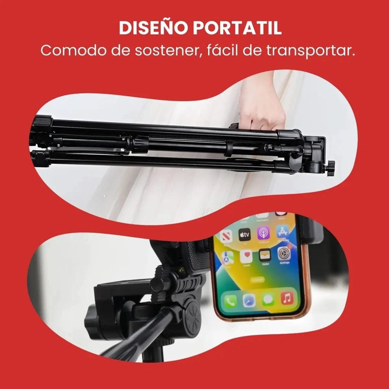 TRIPODE PROFESIONAL PARA FOTOGRAFIA Y VIDEO CON ADAPTADOR DE CELULAR - 8