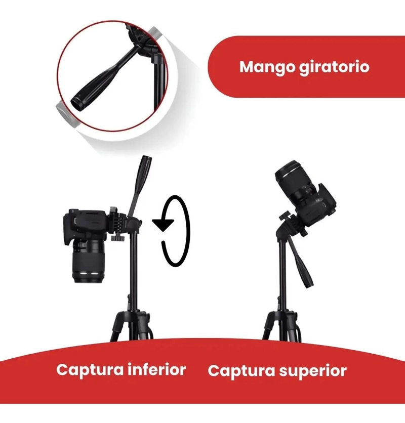 TRIPODE PROFESIONAL PARA FOTOGRAFIA Y VIDEO CON ADAPTADOR DE CELULAR - 9