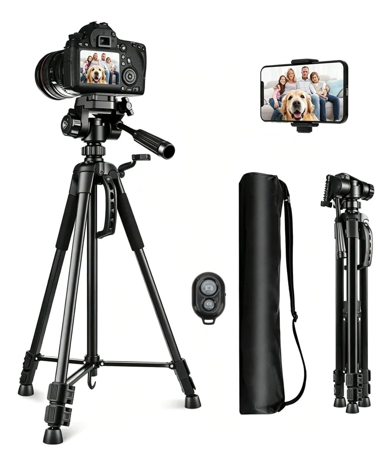 TRIPODE PORTATIL AJUSTABLE PARA CAMARA Y MOVIL DE 170 CM - 1