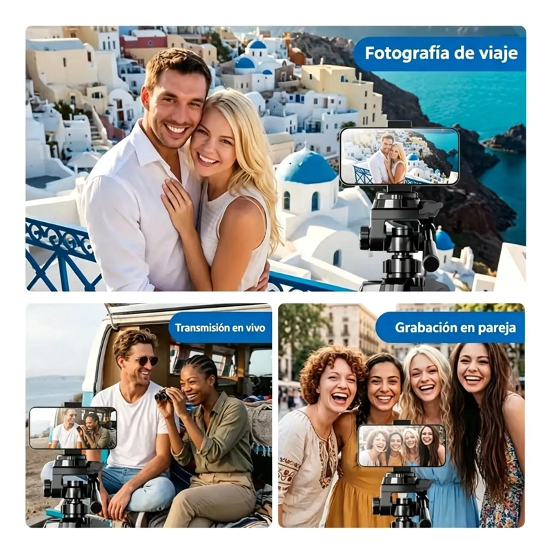 TRIPODE PORTATIL AJUSTABLE PARA CAMARA Y MOVIL DE 170 CM - 10