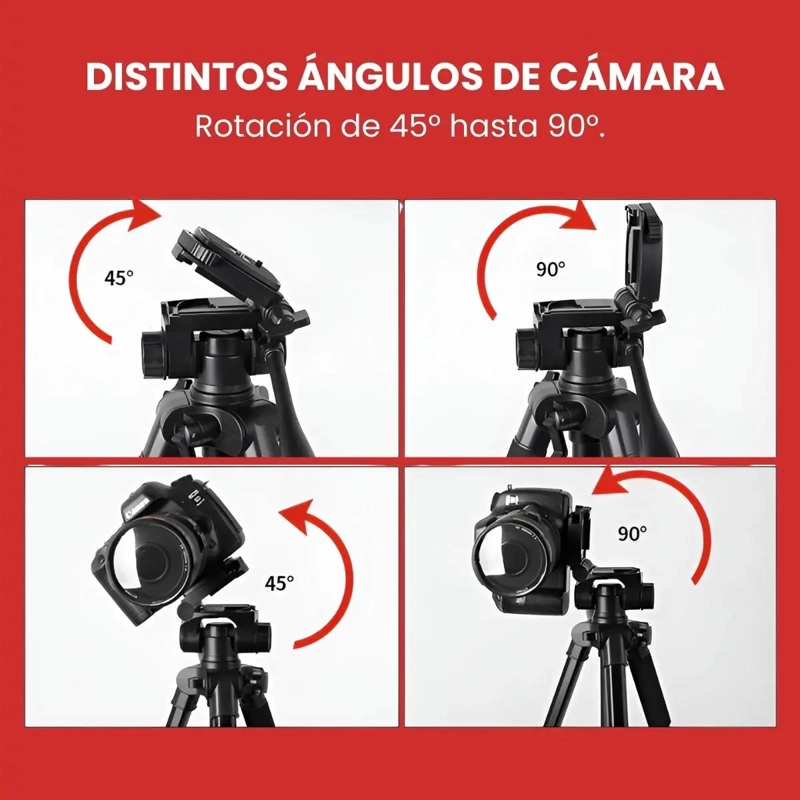 TRIPODE PROFESIONAL PARA FOTOGRAFIA Y VIDEO CON ADAPTADOR - 6