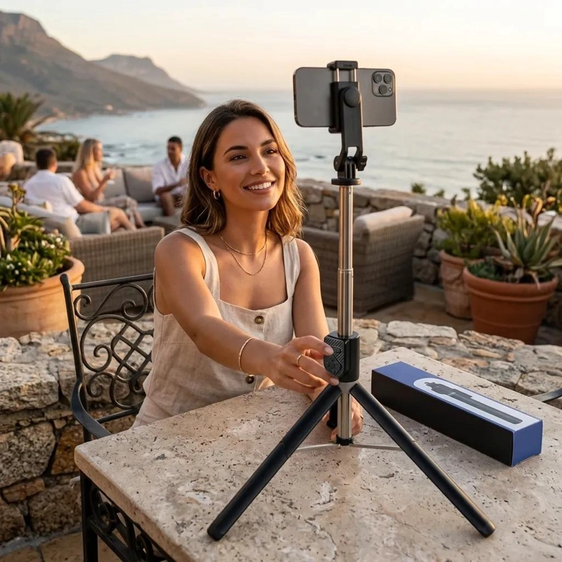 BASTON SELFIE CON TRIPODE AJUSTABLE PARA FOTOGRAFIA - 4