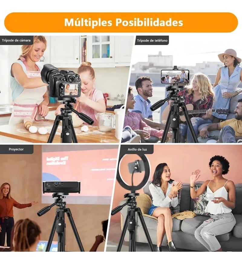 TRIPODE PROFESIONAL DE ALUMINIO CON CABEZAL PANORAMICO - 6