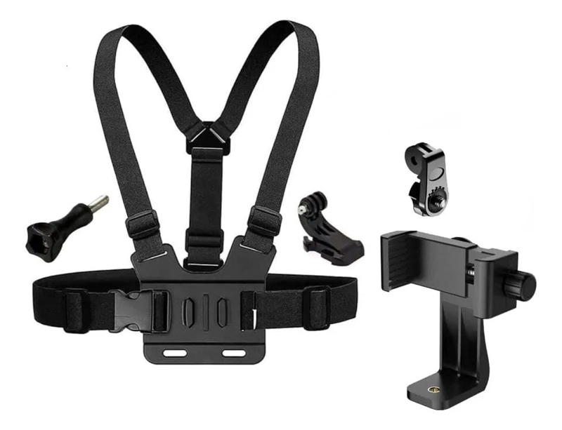 SOPORTE DE PECHO PARA CAMARA Y TELE FONO MOVIL CON ROTACION 360° - 5