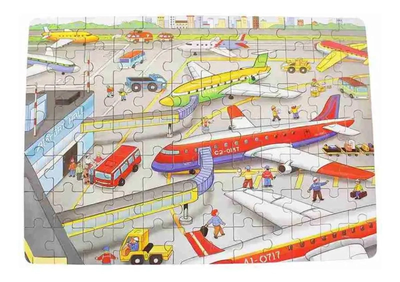 ROMPECABEZAS DE MADERA 84 PIEZAS DISEÑO AEROPUERTO - 2