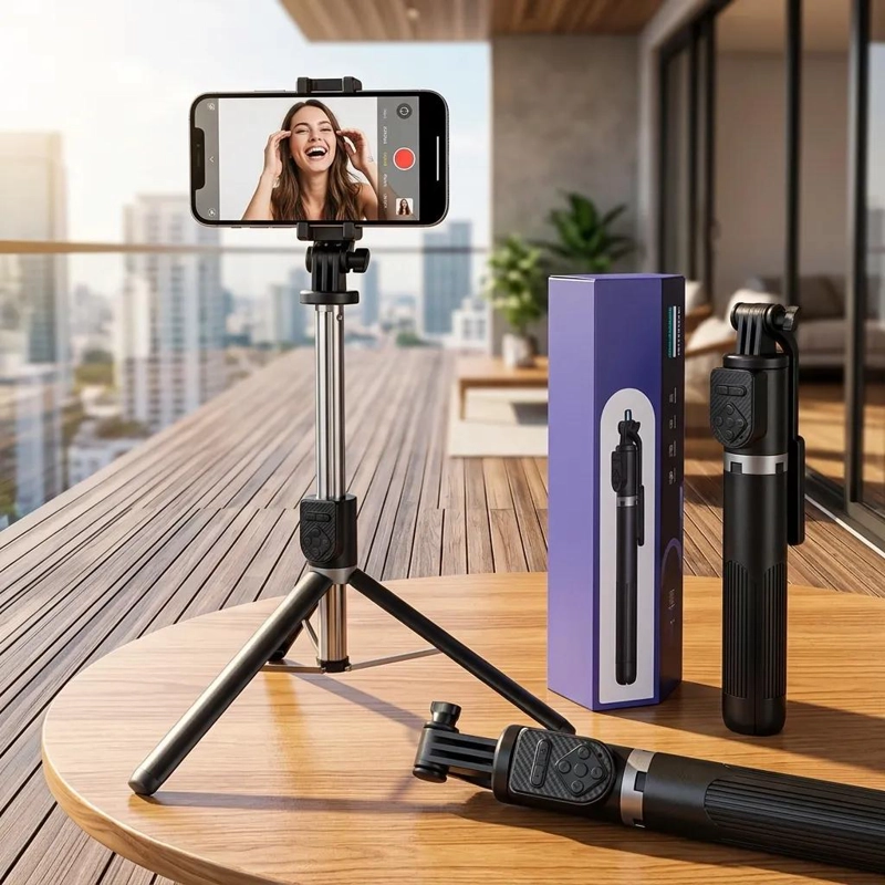 BASTON SELFIE CON TRIPODE AJUSTABLE PARA FOTOGRAFIA - 6