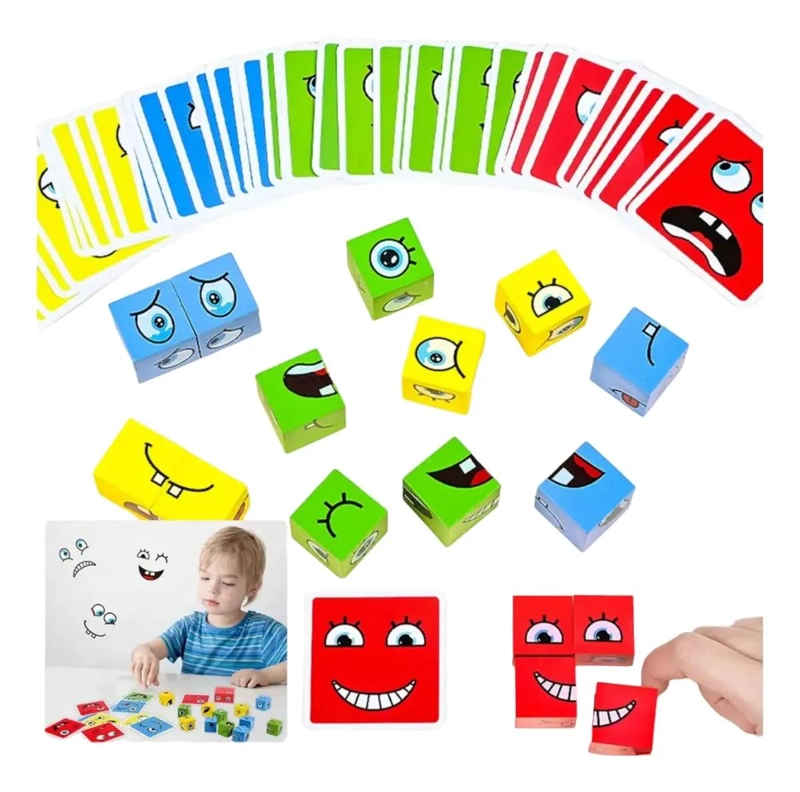 PUZZLE 3D DE EXPRESIONES FACIALES CON TIMBRE Y RELOJ DE ARENA - 1