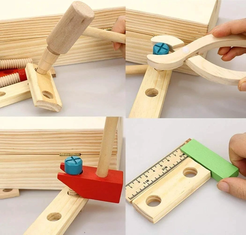 JUEGO DIDACTICO DE HERRAMIENTAS DE MADERA PARA NIÑOS - 4