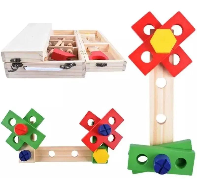 JUEGO DIDACTICO DE HERRAMIENTAS DE MADERA PARA NIÑOS - 6