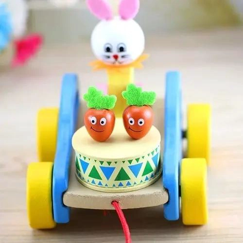 CARRITO DIDACTICO DE ARRASTRE CON ANIMALES DE MADERA - 3