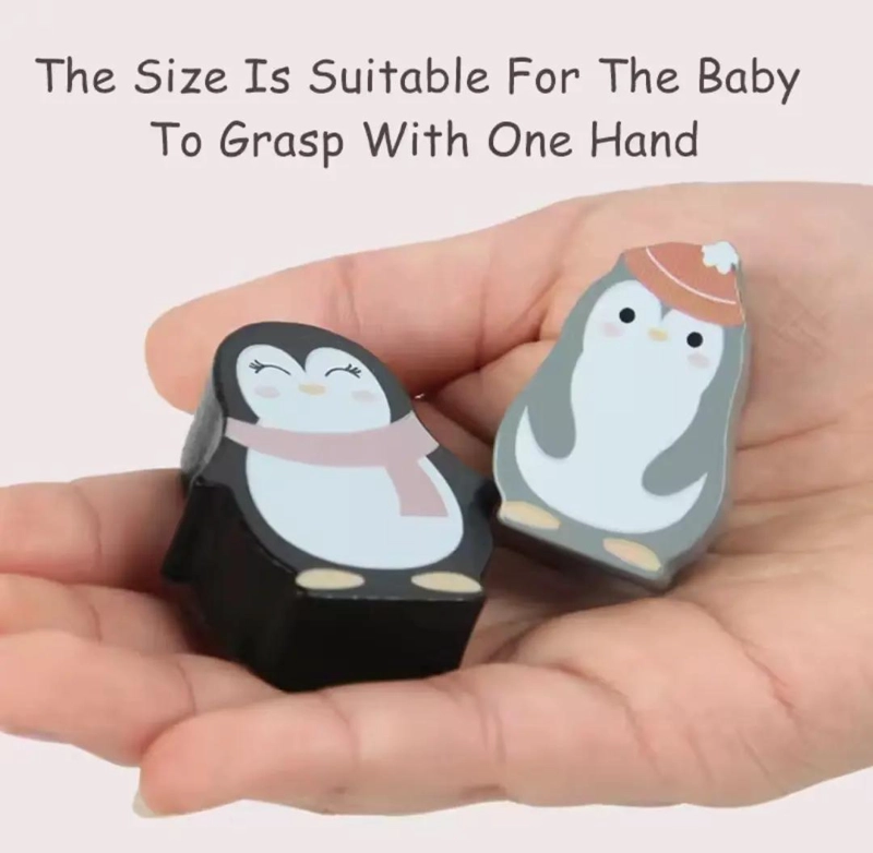 BLOQUES DE EQUILIBRIO DE MADERA PARA NIÑOS CON PINGÜINOS - 5