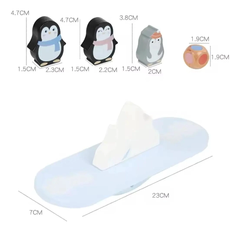 BLOQUES DE EQUILIBRIO DE MADERA PARA NIÑOS CON PINGÜINOS - 8