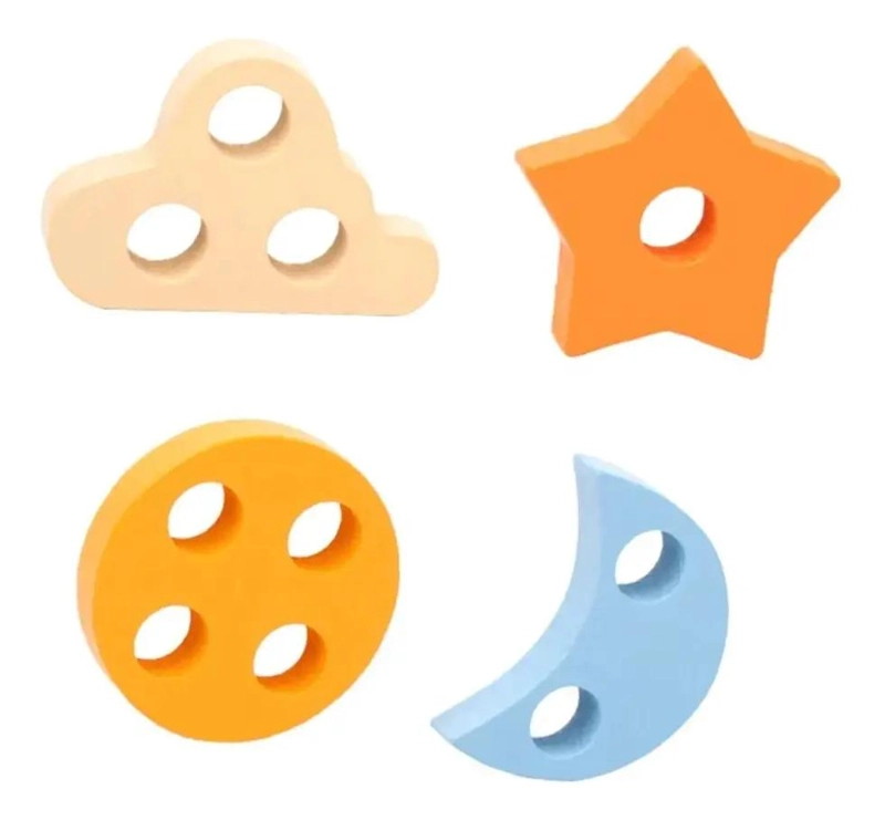 JUGUETE APILABLE DE MADERA PARA BEBE S CON 12 PIEZAS - 2