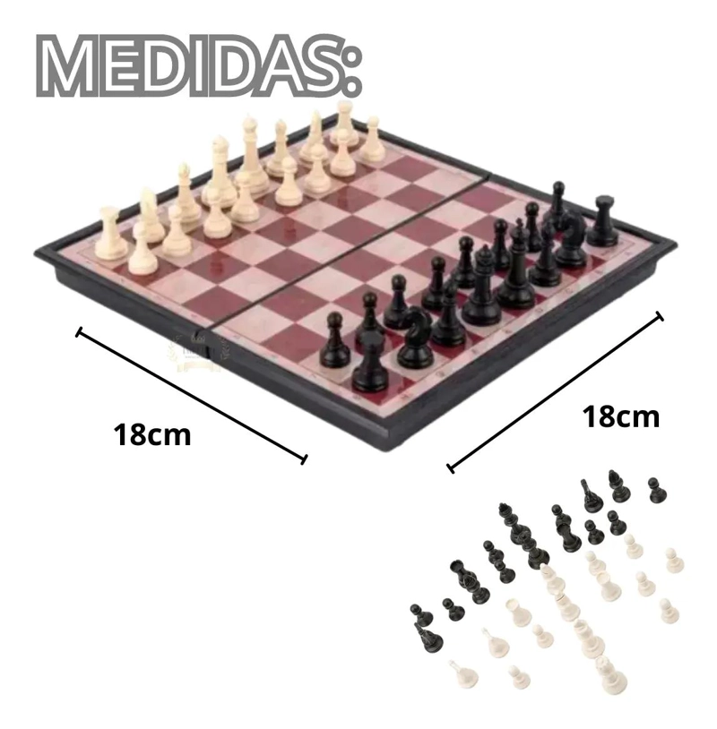 TABLERO PLEGABLE MAGNE TICO PARA AJEDREZ 18X18 CM - 5