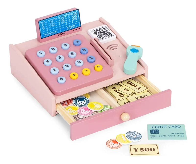 CAJA REGISTRADORA DE MADERA PARA NIÑOS CON ACCESORIOS - 3