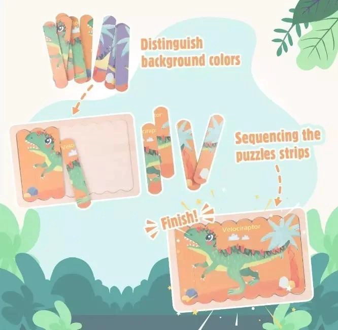 ROMPECABEZAS DE CARTON DE 32 PIEZAS CON DINOSAURIOS - 2
