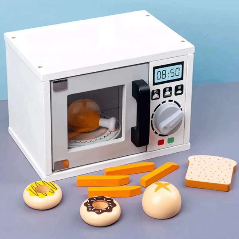 HORNO MICROONDAS DIDACTICO DE MADERA PARA NIÑOS - 7