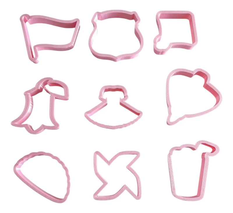 SET DE 9 CORTADORES DE GALLETA TEMATICOS PARA FIESTAS PATRIAS - 1