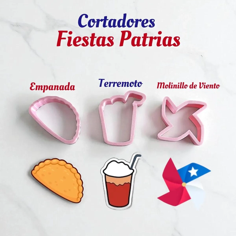 SET DE 9 CORTADORES DE GALLETA TEMATICOS PARA FIESTAS PATRIAS - 4