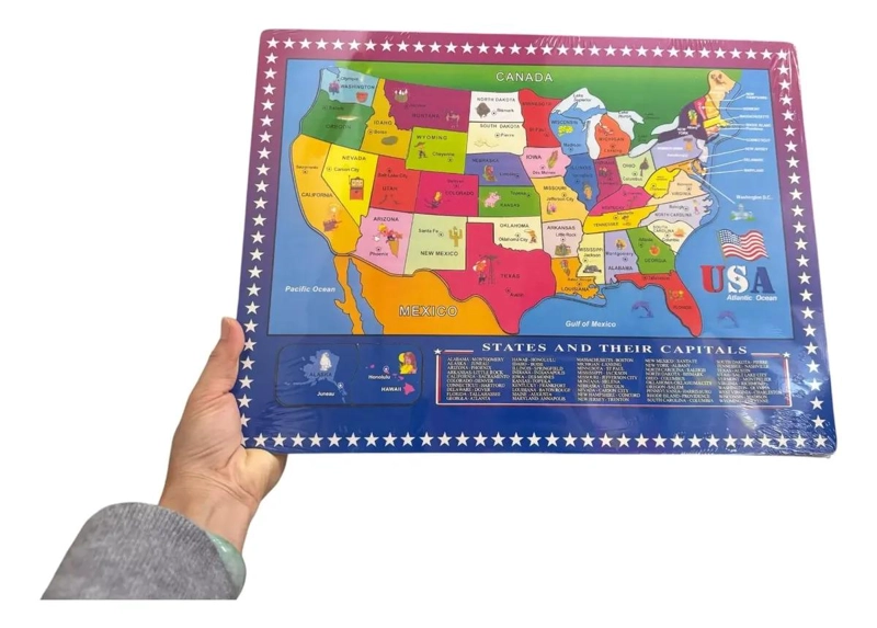 ROMPECABEZAS DE MADERA CON MAPA DE ESTADOS UNIDOS PARA DIVERSION FAMILIAR - 6